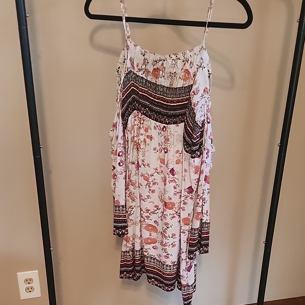 Boho Floral Print Dress with Straps